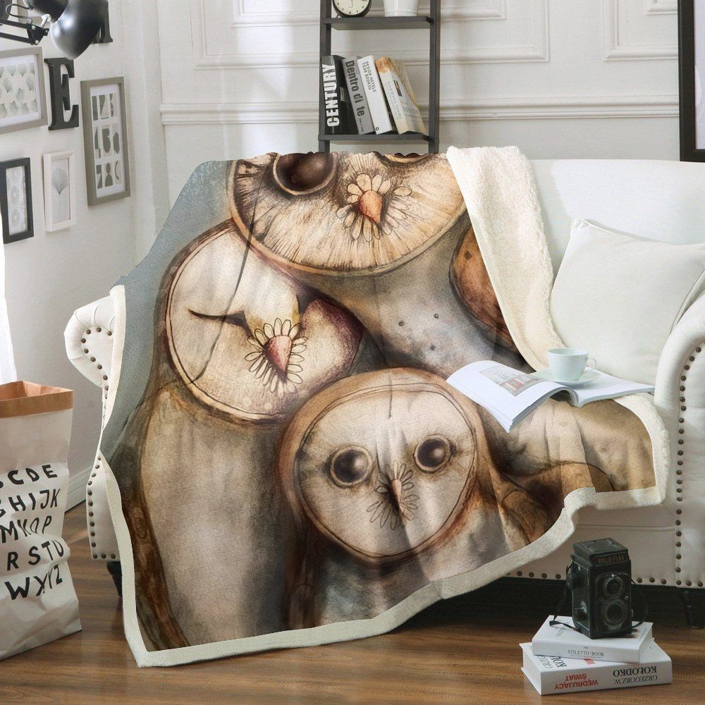 Owl Sherpa Fleece Blanket