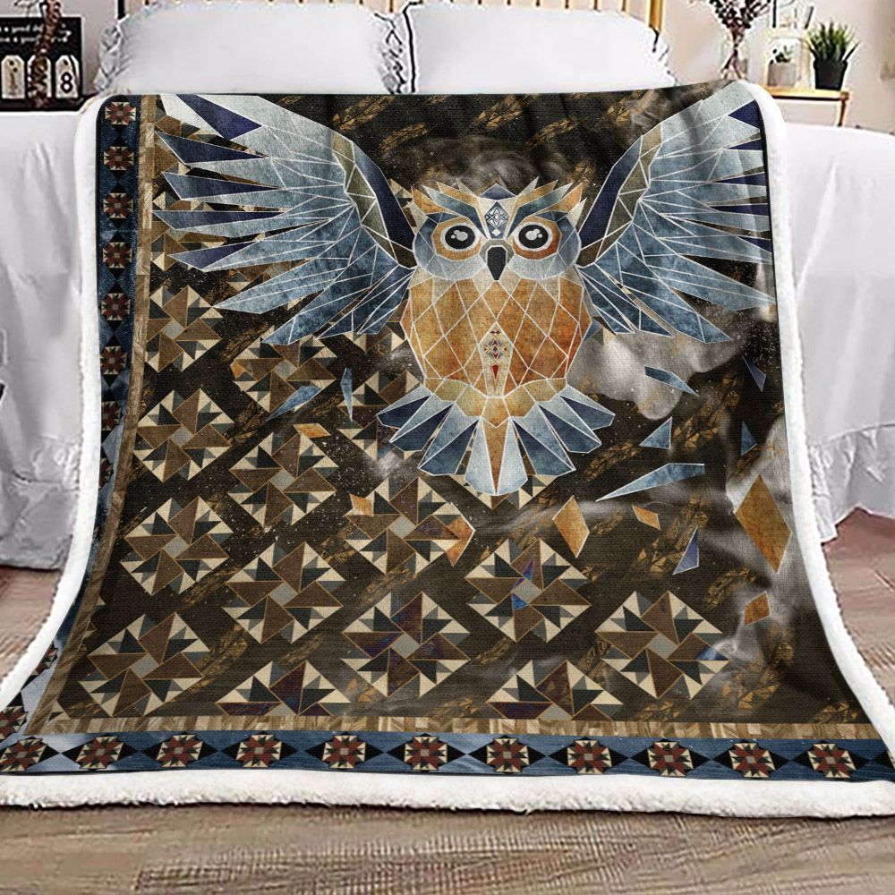 Owl Sherpa Fleece Blanket