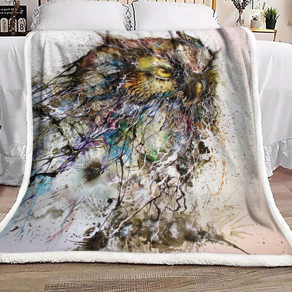 Owl Sherpa Fleece Blanket