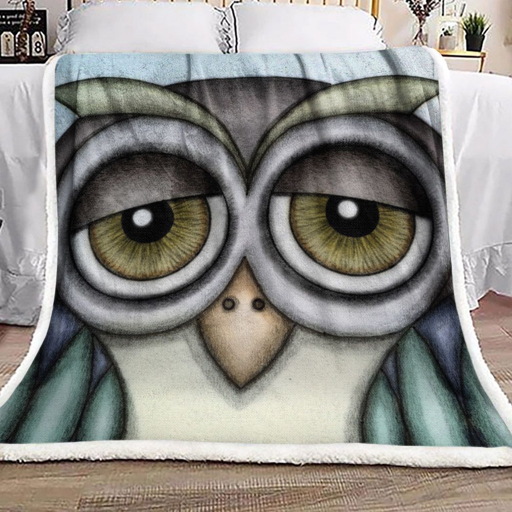 Owl Sherpa Fleece Blanket