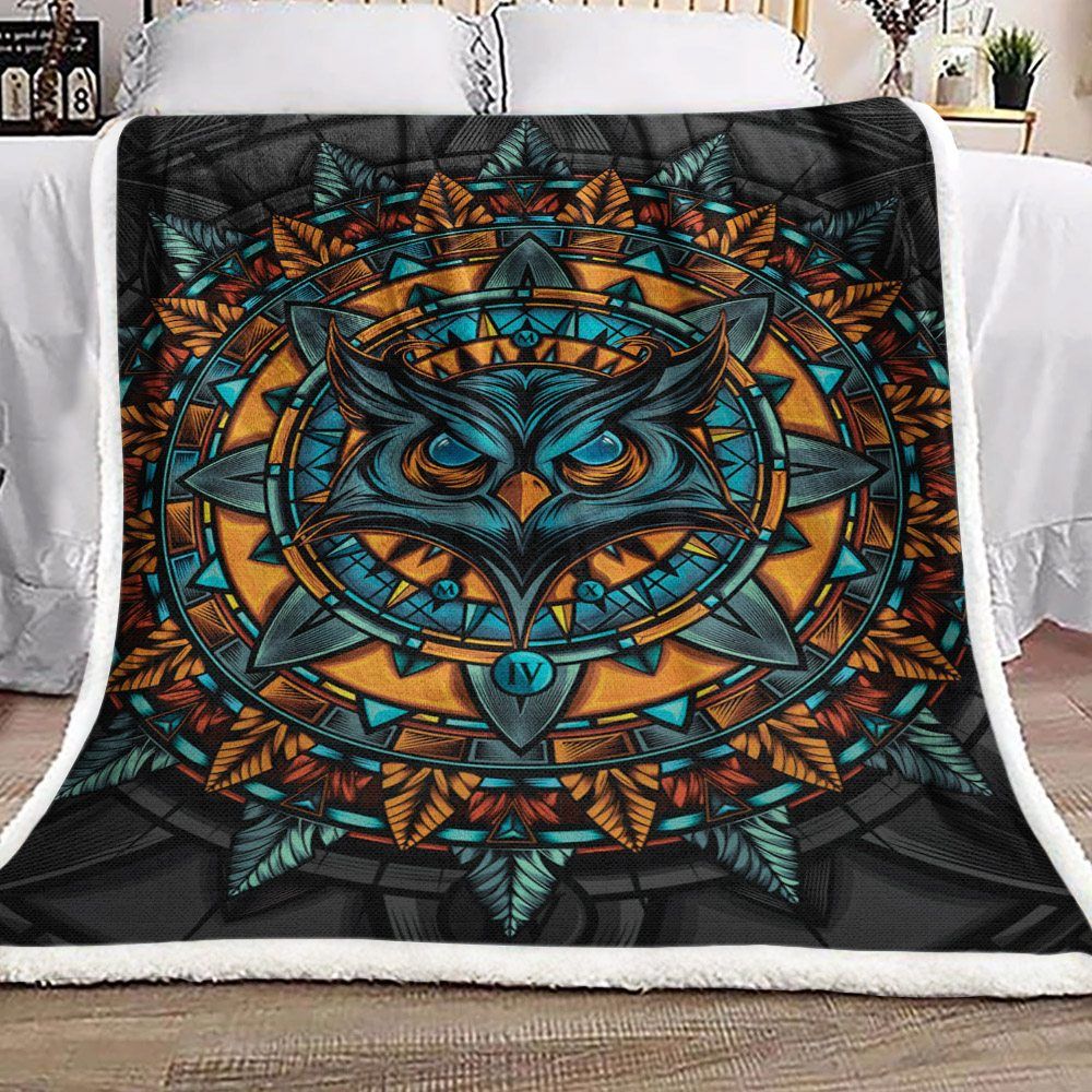 Owl Sherpa Fleece Blanket