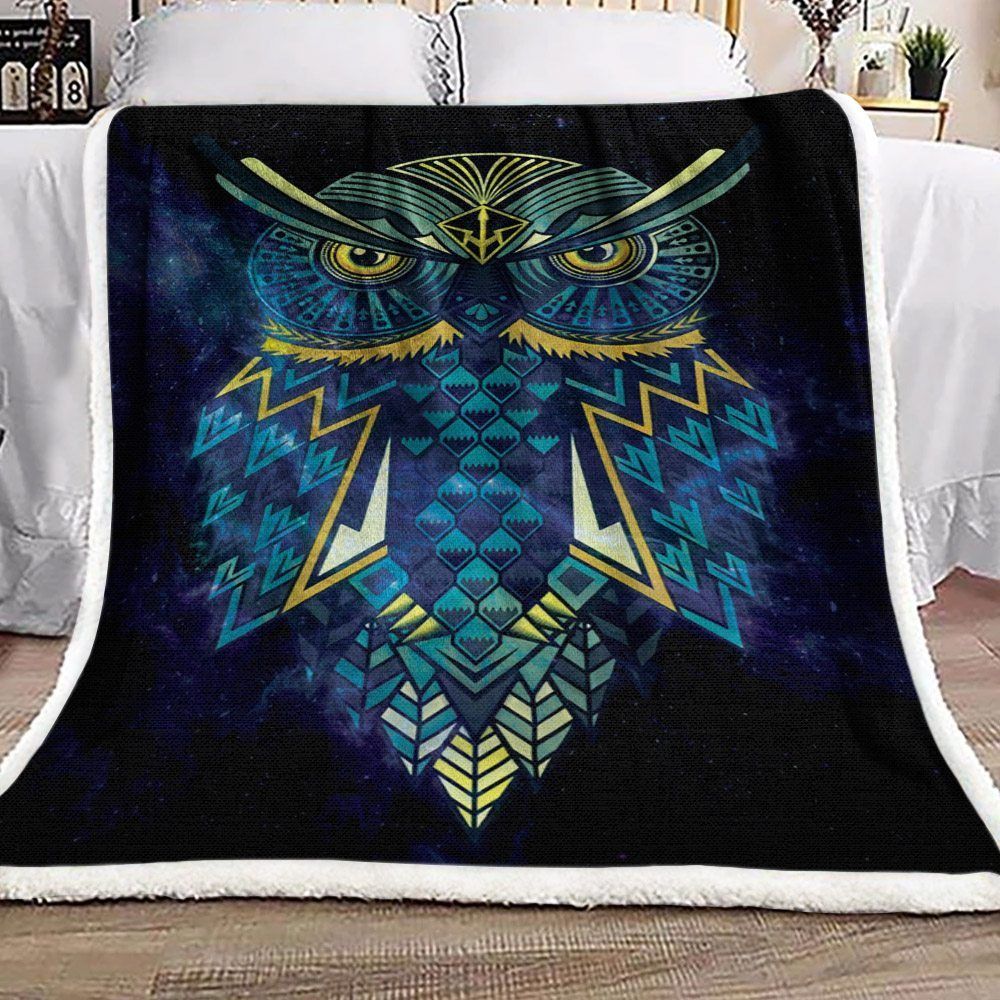 Owl Sherpa Fleece Blanket
