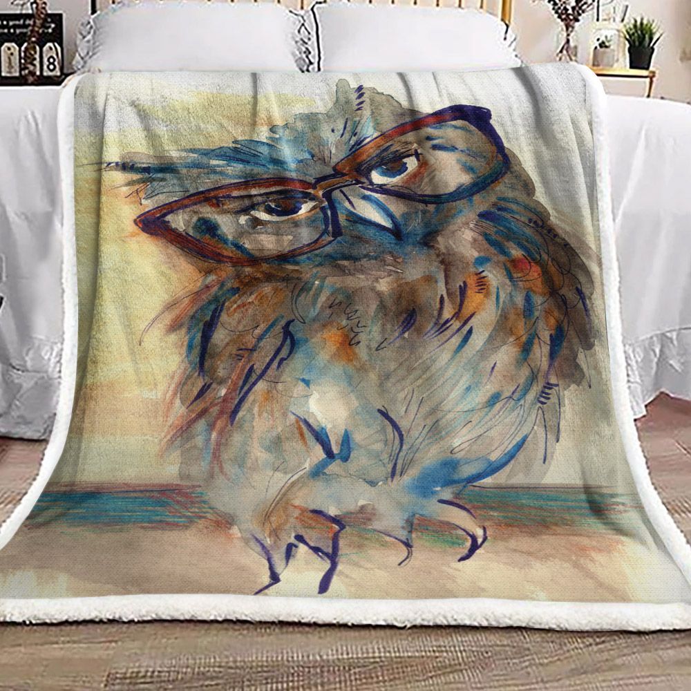 Owl Sherpa Fleece Blanket