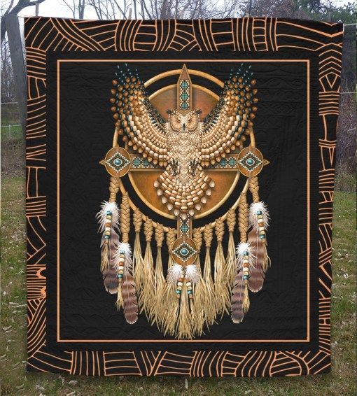 Owl Dreamcatcher Sherpa Fleece Blanket