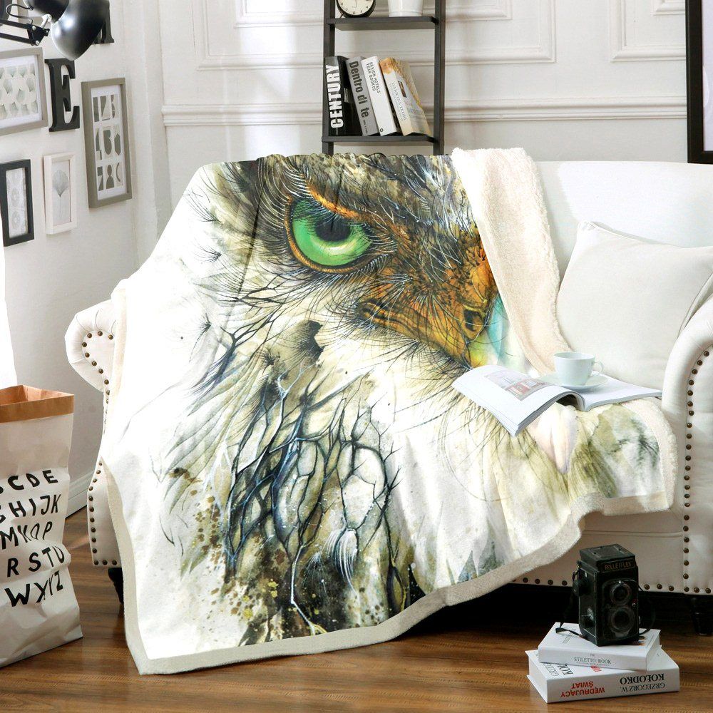 Owl Sherpa Fleece Blanket