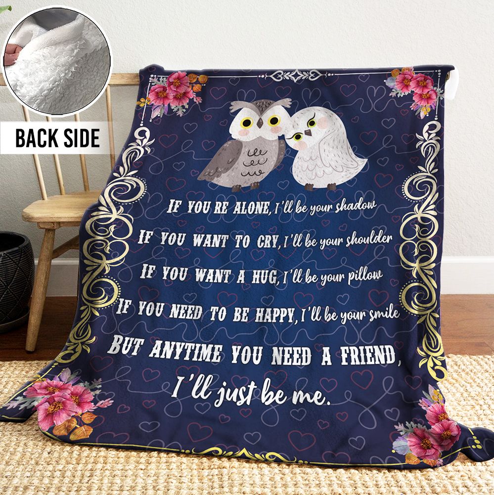 Owl Sherpa Fleece Blanket