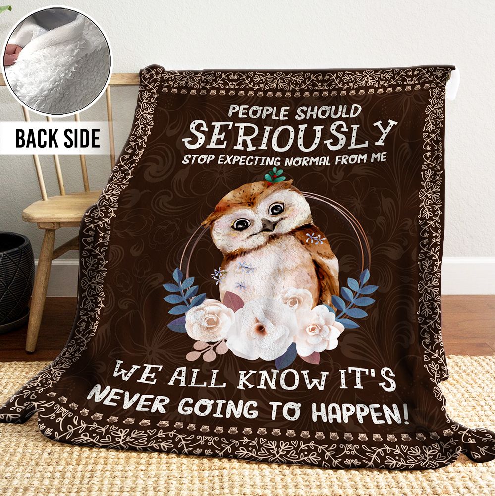 Owl Sherpa Fleece Blanket