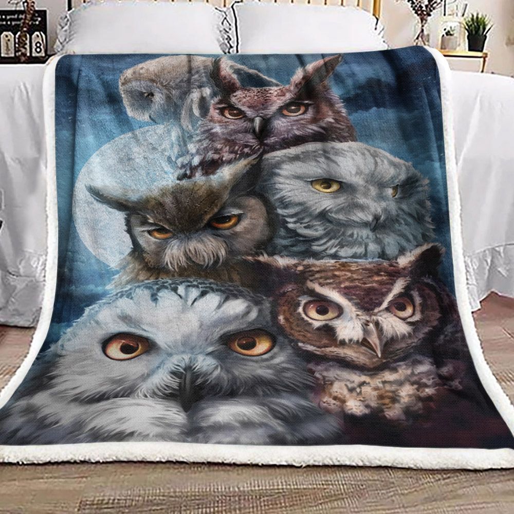Owl Sherpa Fleece Blanket