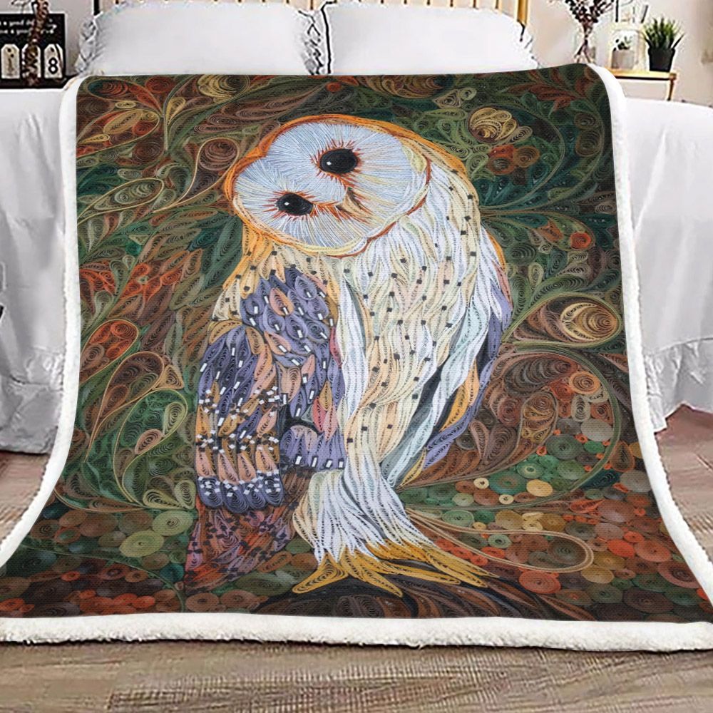 Owl Sherpa Fleece Blanket