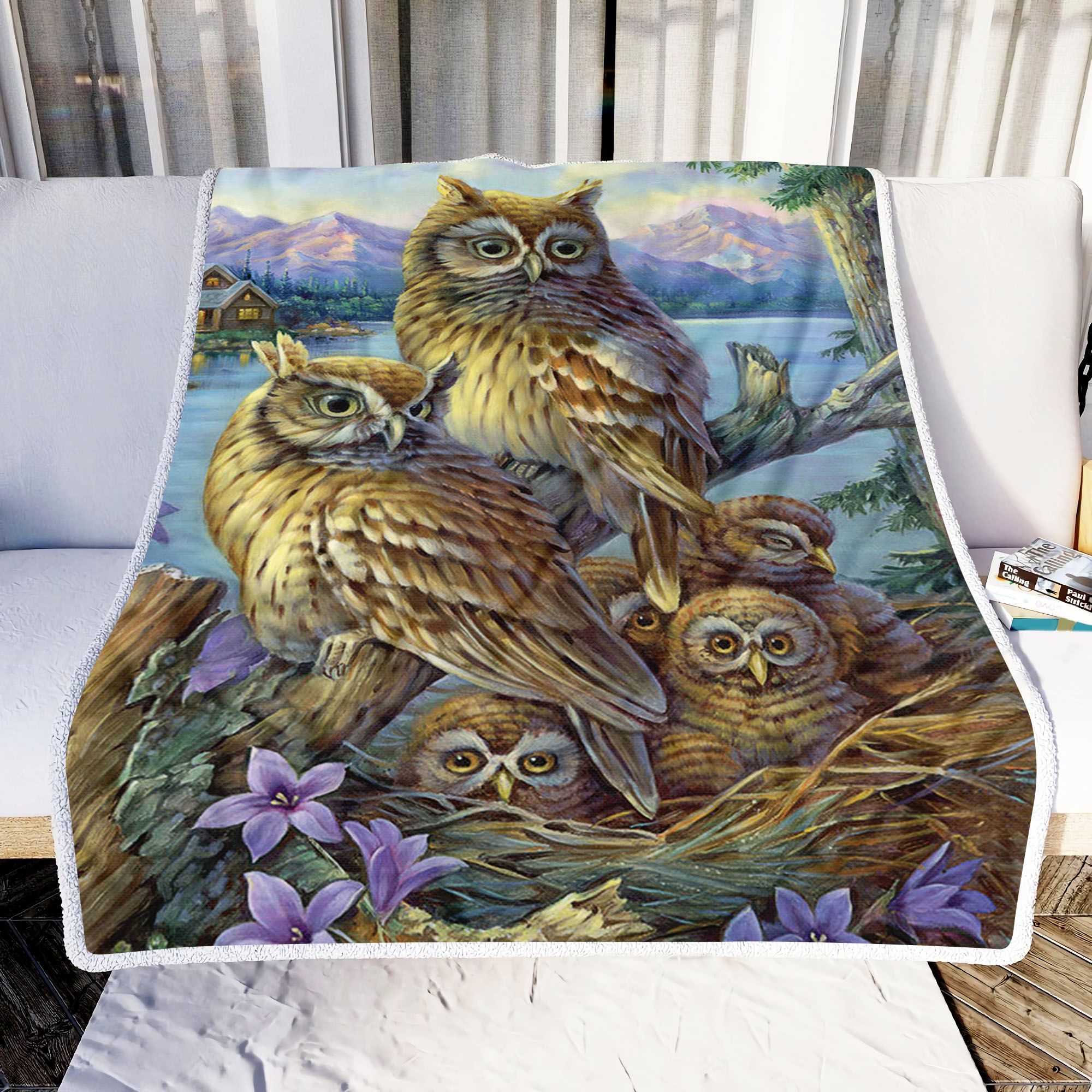 Owl Family Fleece Blanket