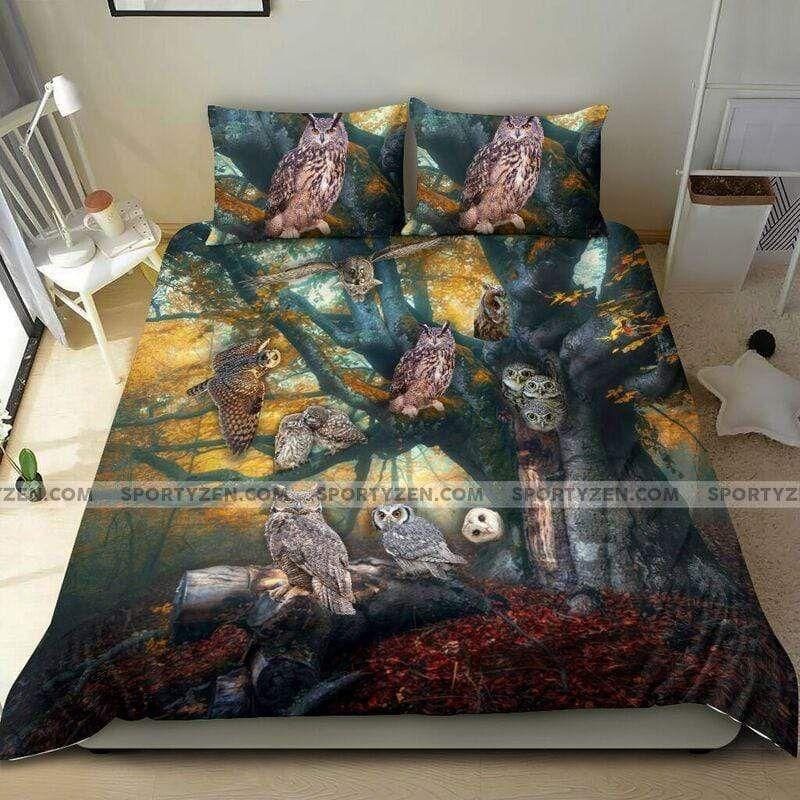 Owl Family On Tree Bedding Set