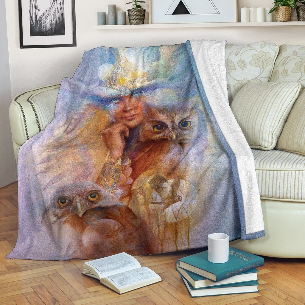 Owl Fantasy Sherpa Fleece Blanket