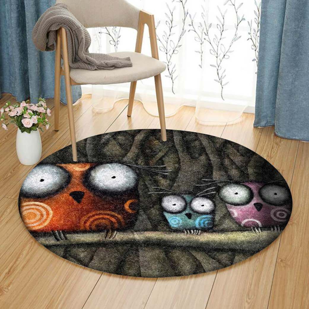 Owl Forest Round Carpet