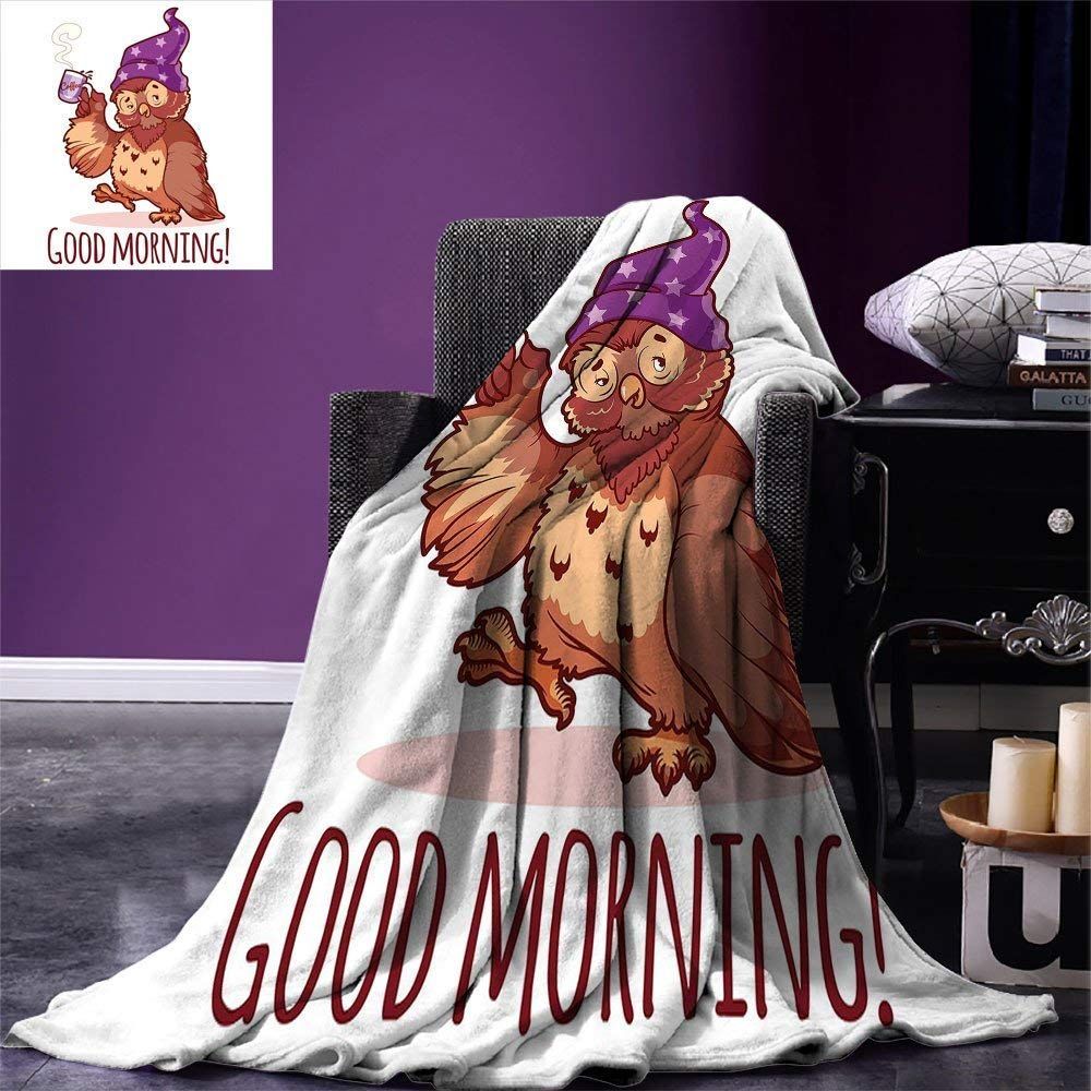 Owl Good Morning Sherpa Fleece Blanket