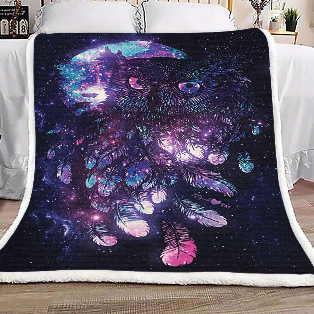 Owl Sherpa Fleece Blanket