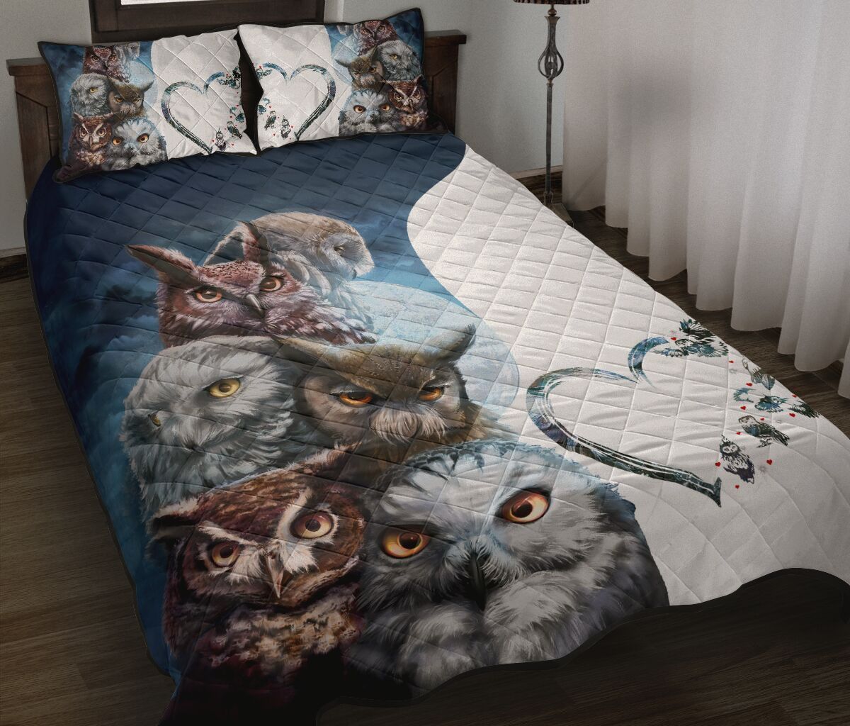 Owl Heart Bedding Set
