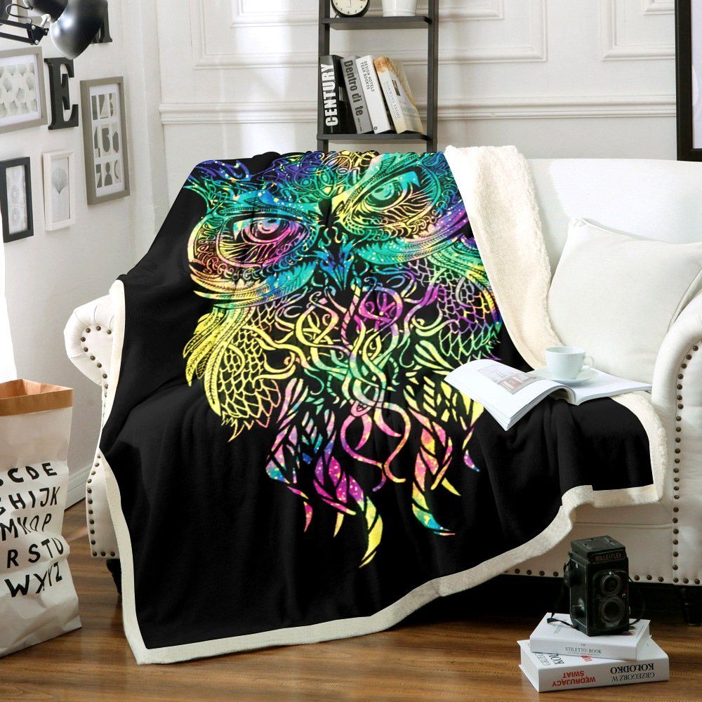 Owl Sherpa Fleece Blanket