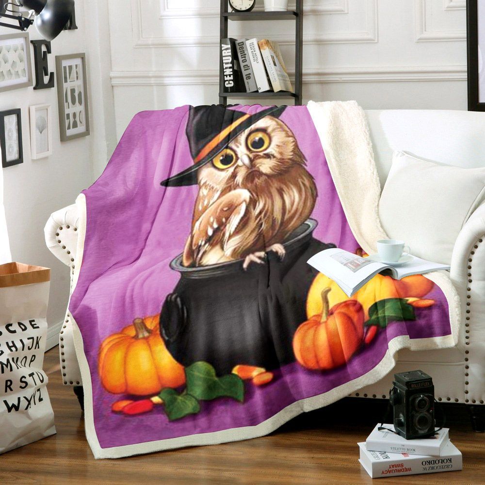 Owl Sherpa Fleece Blanket