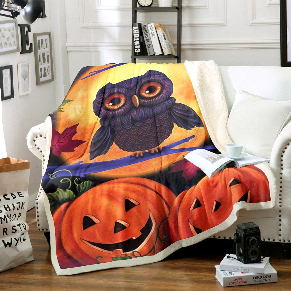 Owl Sherpa Fleece Blanket