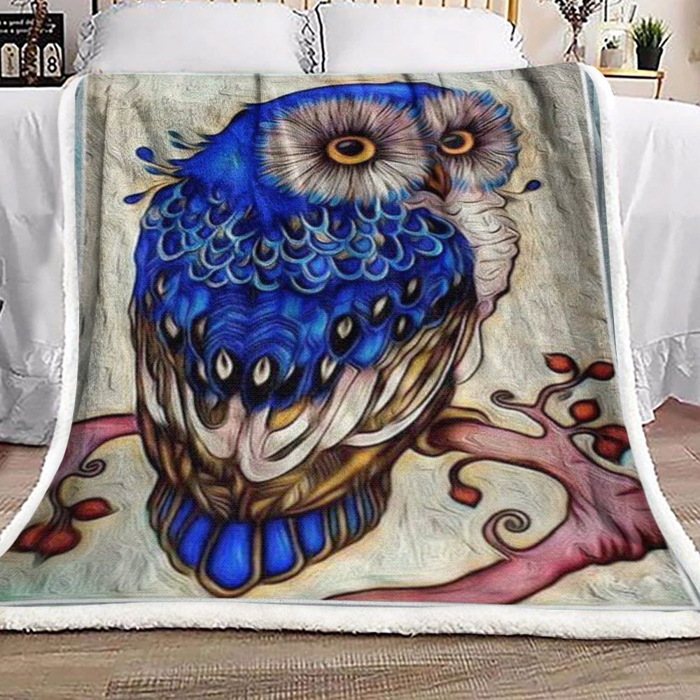 Owl Sherpa Fleece Blanket