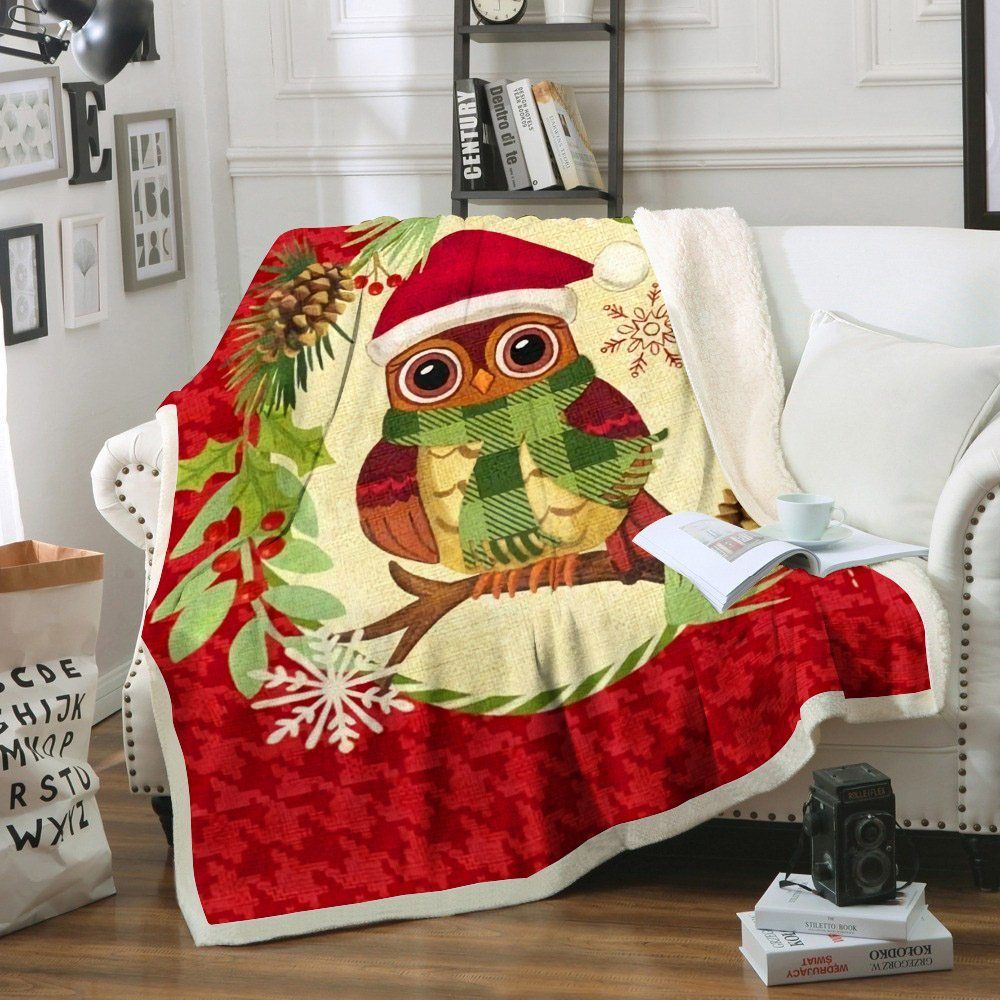 Owl Sherpa Fleece Blanket