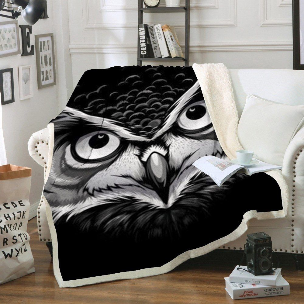 Owl Sherpa Fleece Blanket