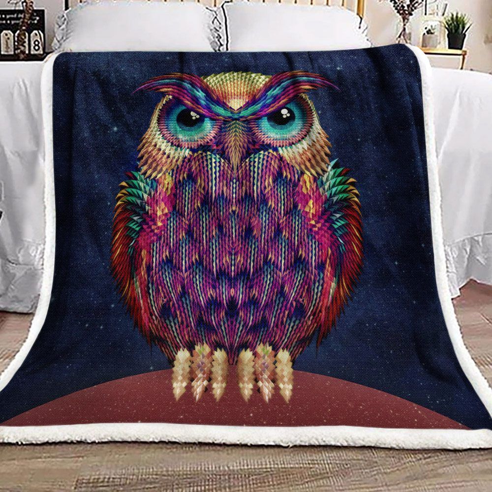Owl Sherpa Fleece Blanket