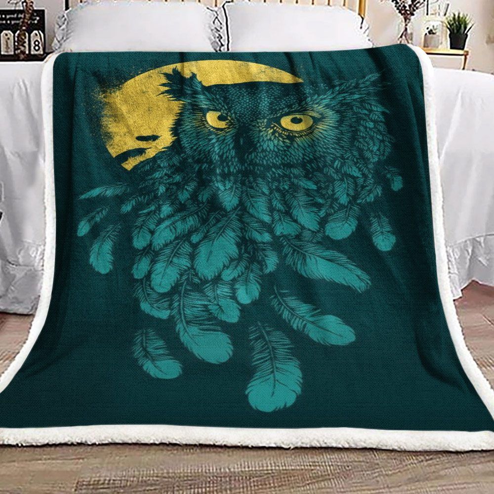 Owl Sherpa Fleece Blanket