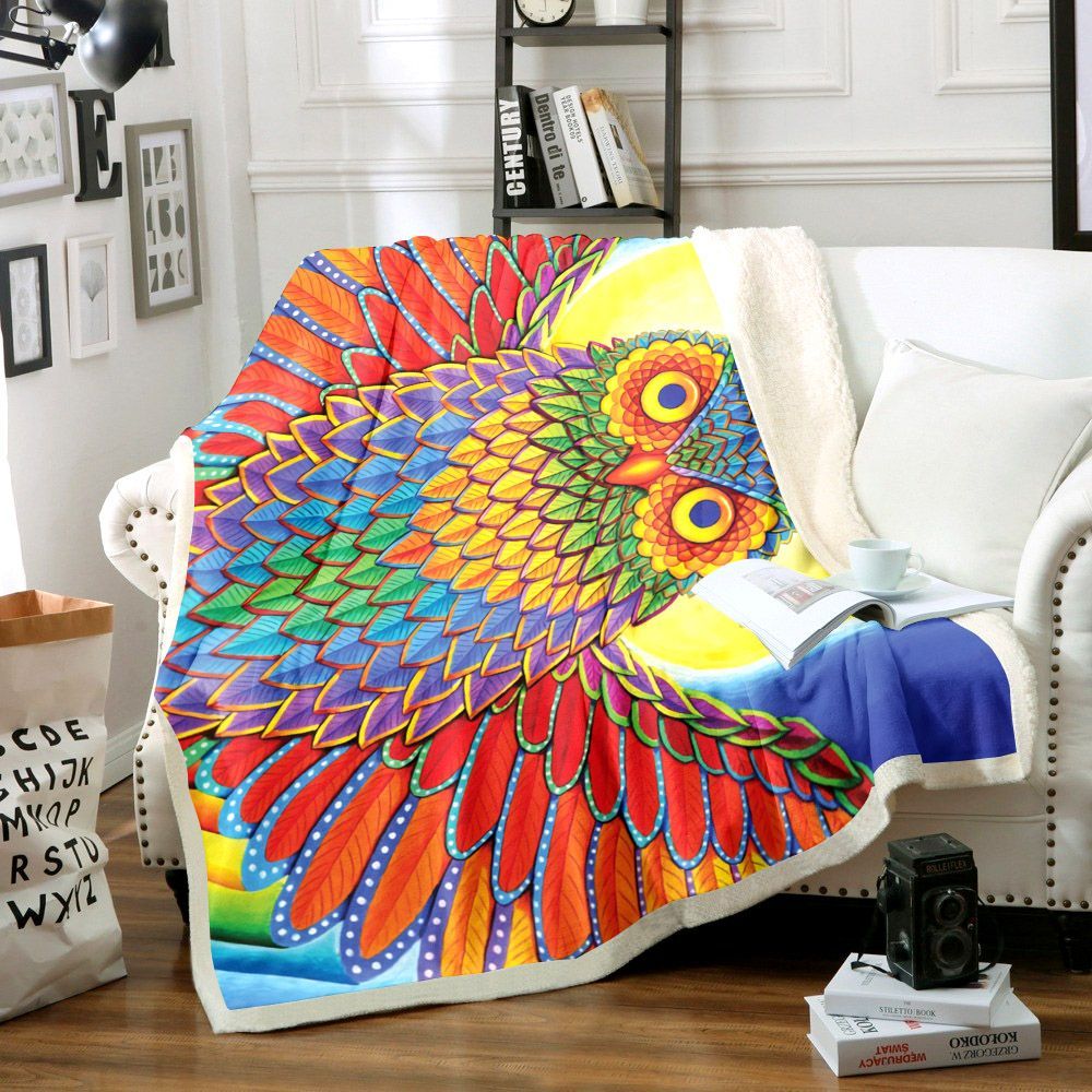 Owl Sherpa Fleece Blanket
