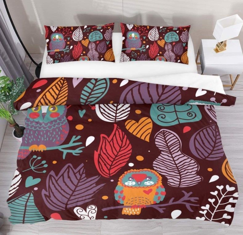 Owl Leaf Bedding Set