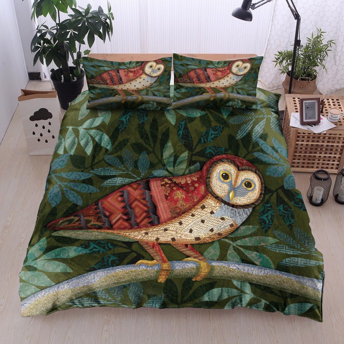 Owl Leaf Night Bedding Set