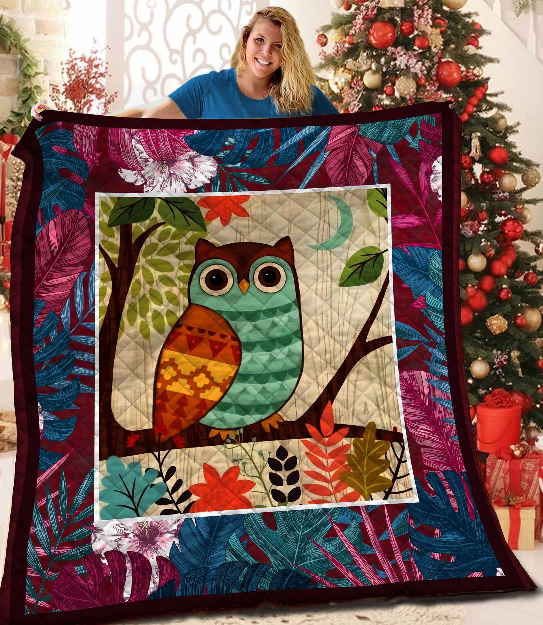 Owl Little Colorful Owl Quilt Blanket Dhc04011701Dd