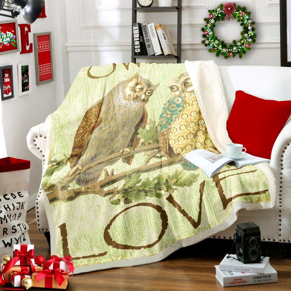 Owl Love Sherpa Fleece Blanket