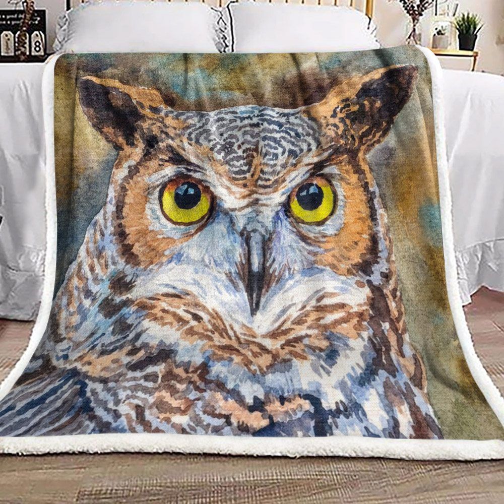 Owl Sherpa Fleece Blanket