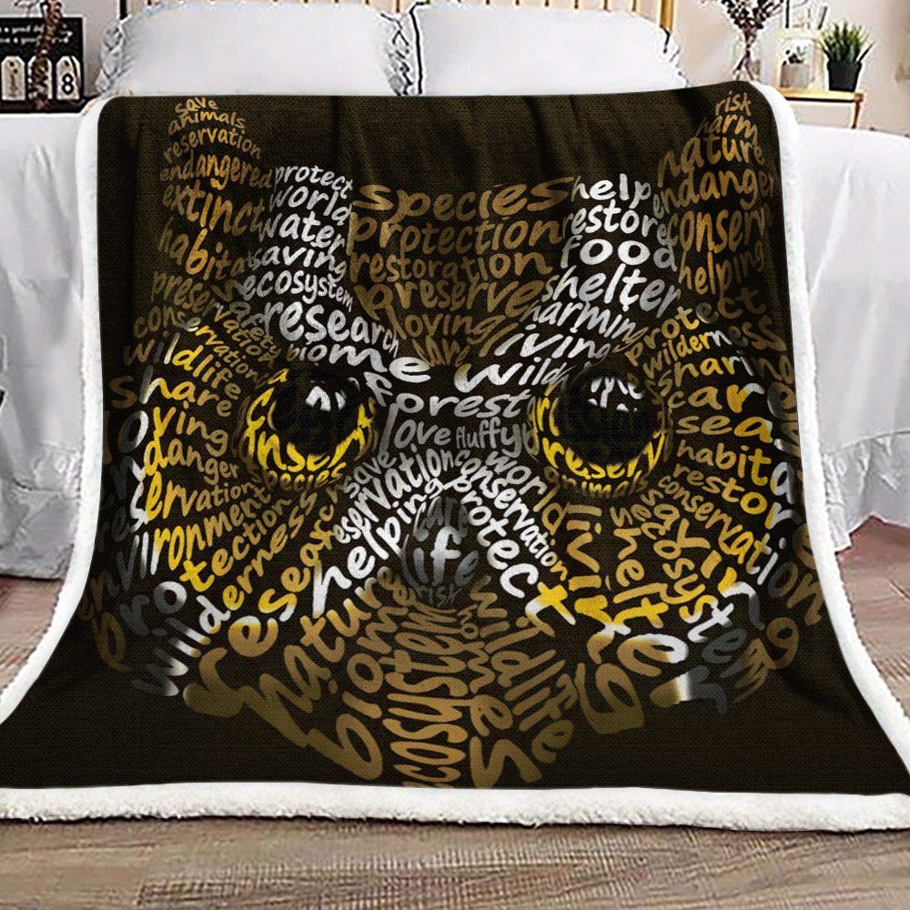 Owl Sherpa Fleece Blanket
