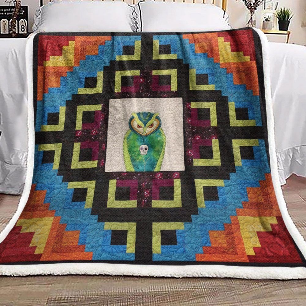 Owl Sherpa Fleece Blanket