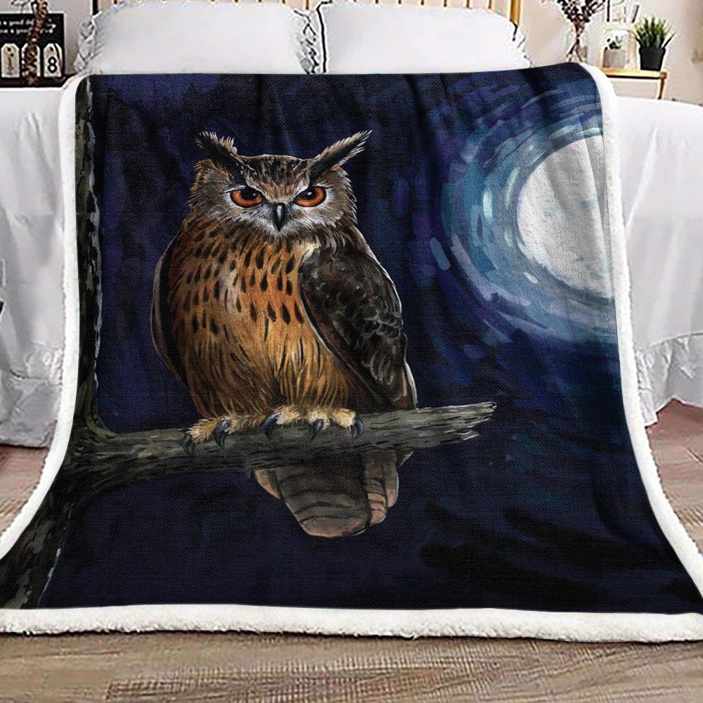 Owl Sherpa Fleece Blanket