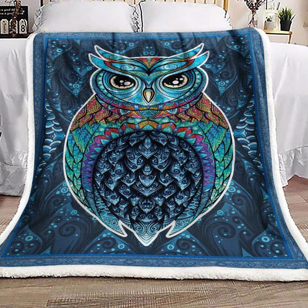 Owl Sherpa Fleece Blanket