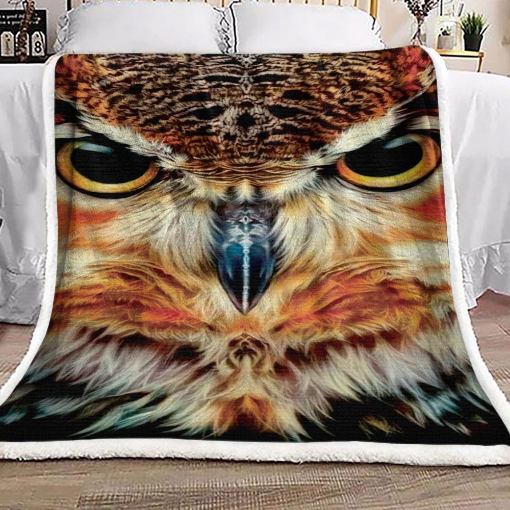 Owl Sherpa Fleece Blanket