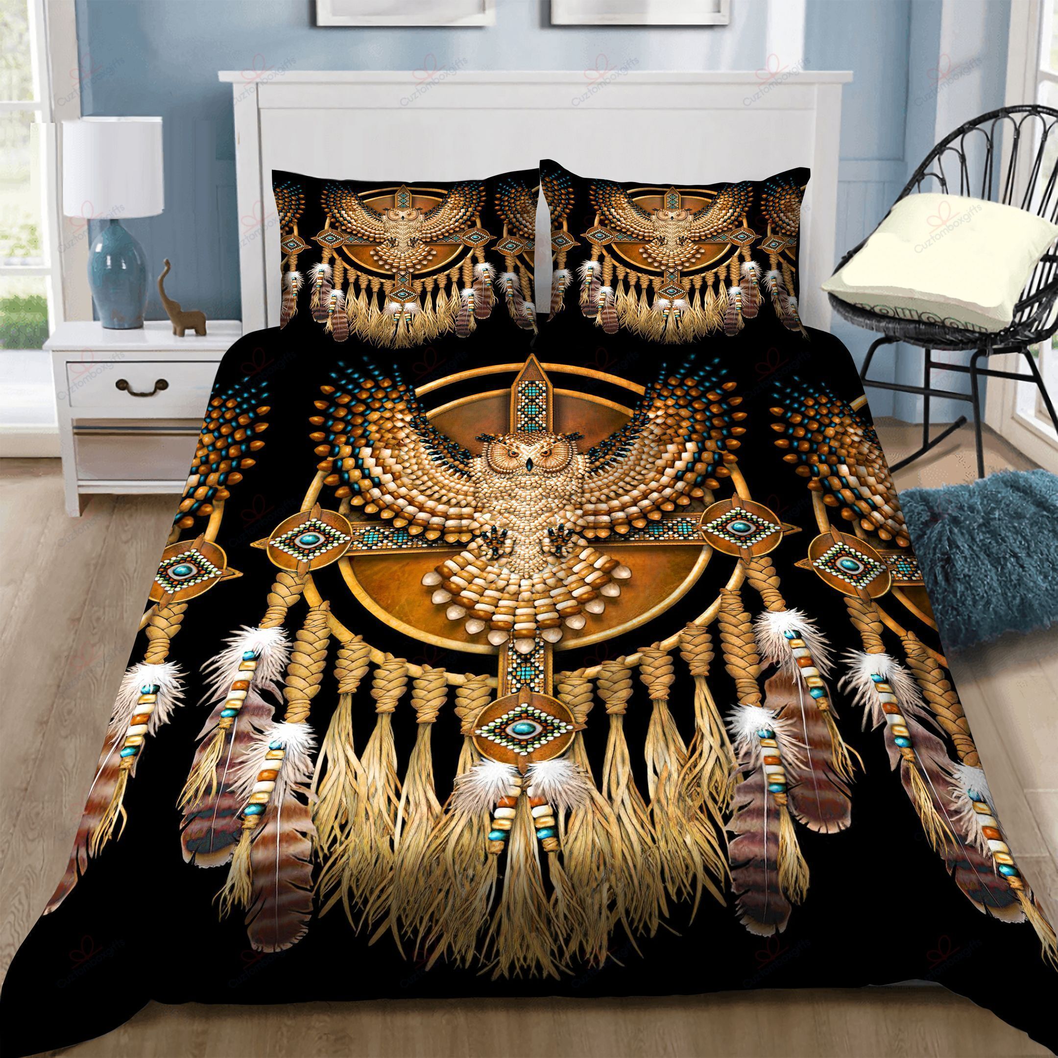 Owl Native American Bedding Set