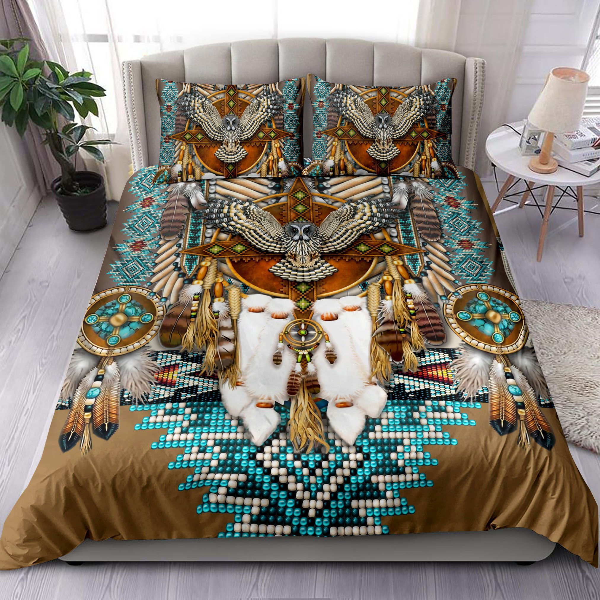 Owl Native American Bedding Set