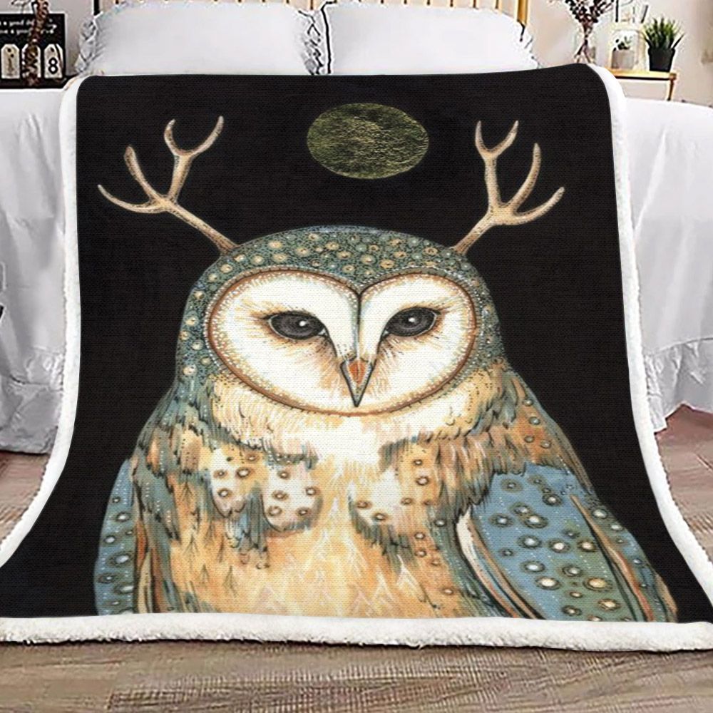 Owl Night Sherpa Fleece Blanket