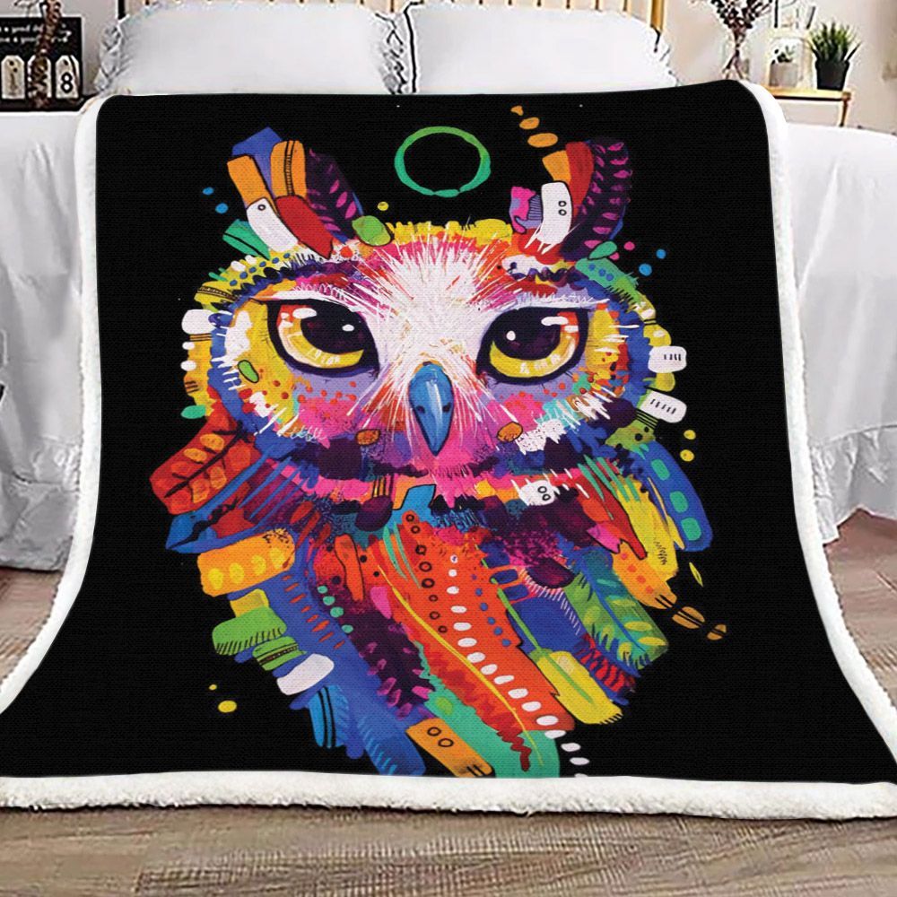 Owl Sherpa Fleece Blanket
