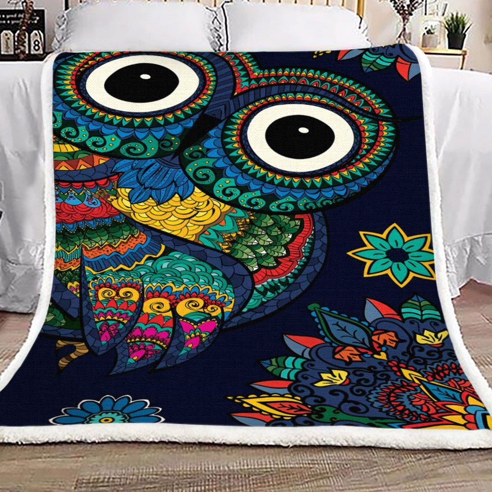 Owl Sherpa Fleece Blanket