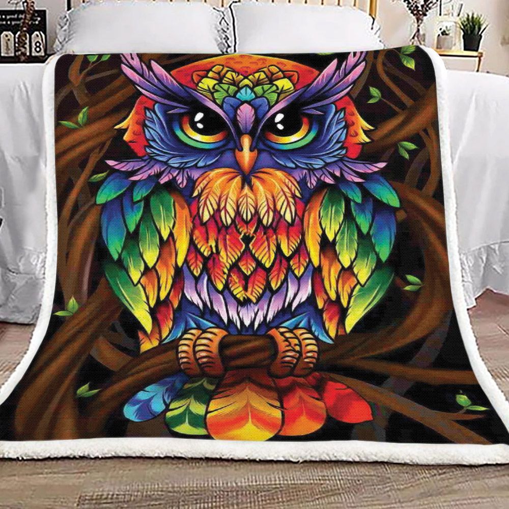 Owl Sherpa Fleece Blanket