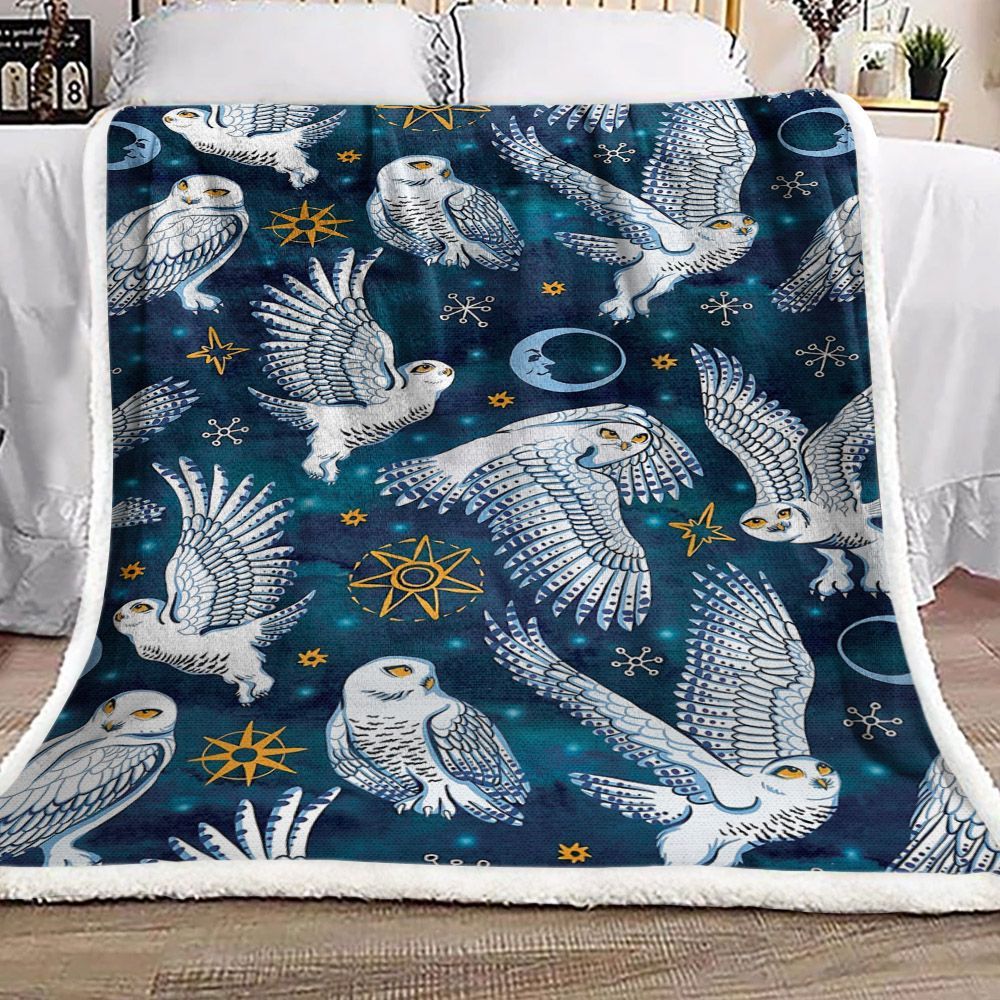 Owl Sherpa Fleece Blanket