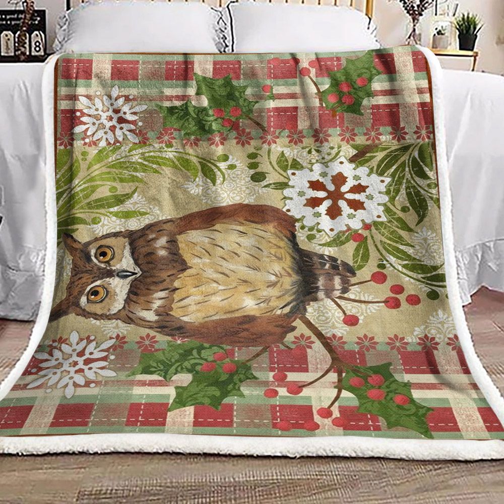 Owl Sherpa Fleece Blanket