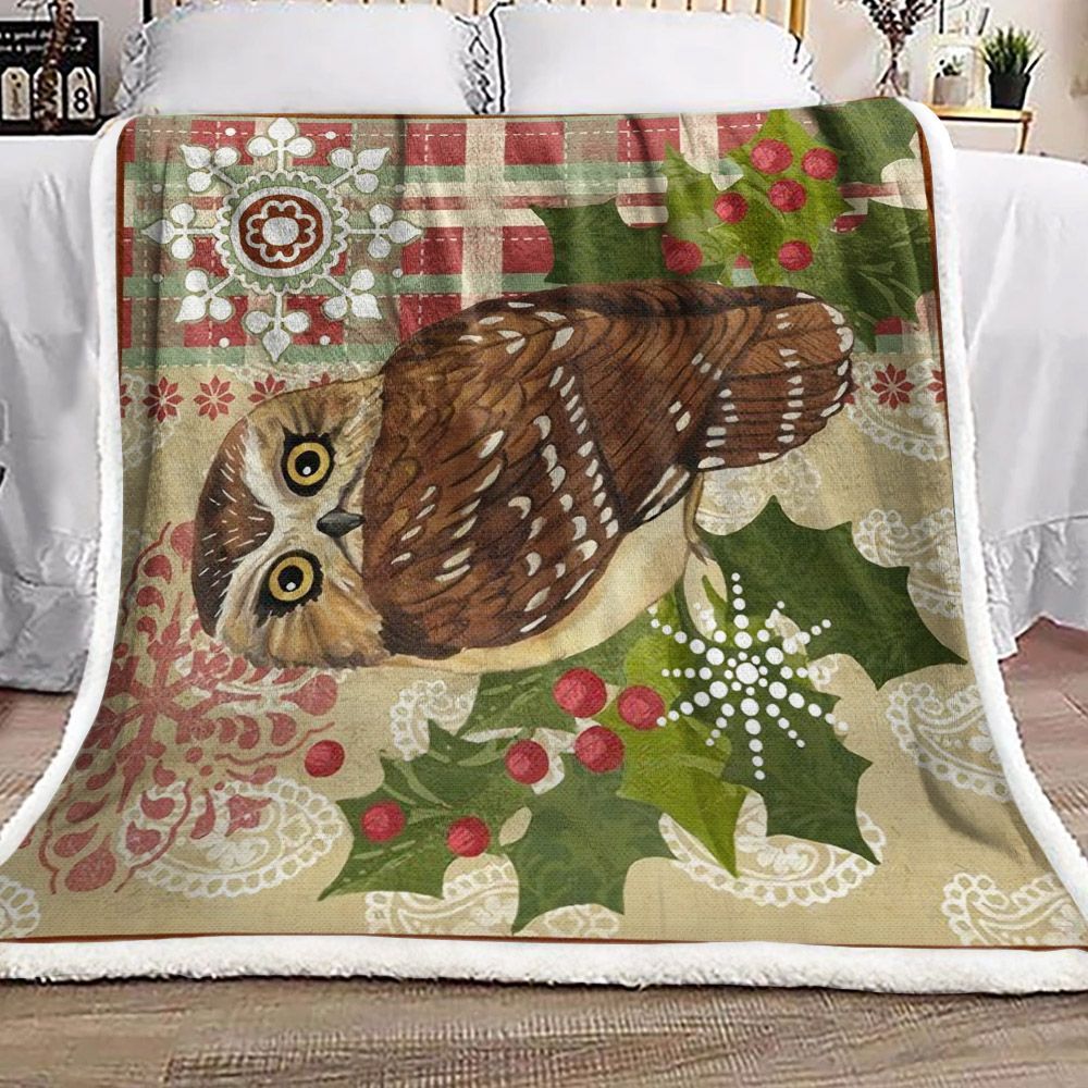 Owl Sherpa Fleece Blanket