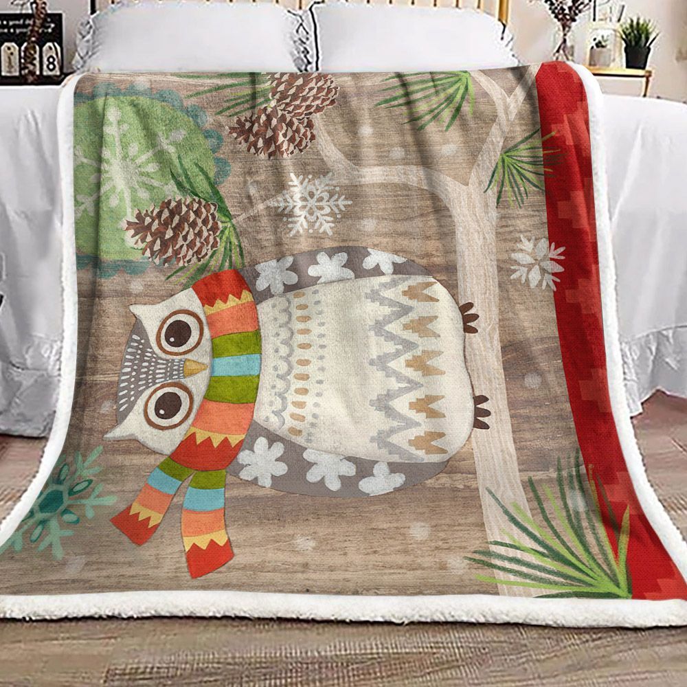 Owl Sherpa Fleece Blanket