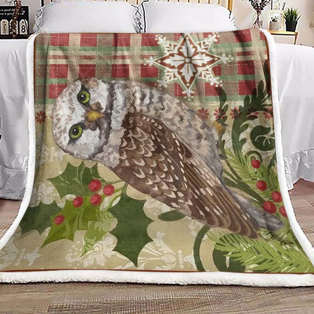 Owl Sherpa Fleece Blanket